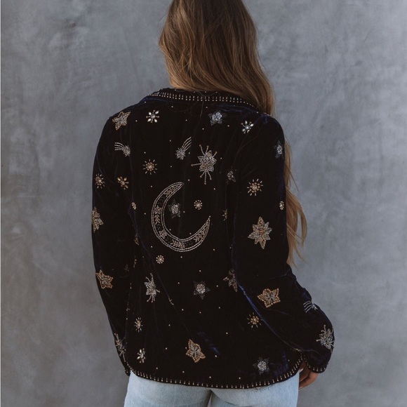 Velvet Moon Celestial Intricate Hand Beaded Blazer - Picture 14 of 15